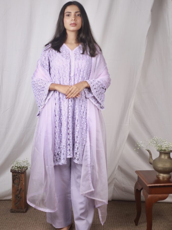 Lavender Crochet Lace 3Pc Set